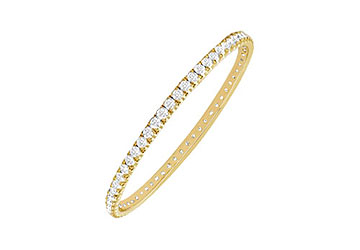 Fine Jewelry Vault GG18YRD131200D121 Diamond Eternity Bangle 18K Yellow Gold  2.00 CT Diamonds Size 7