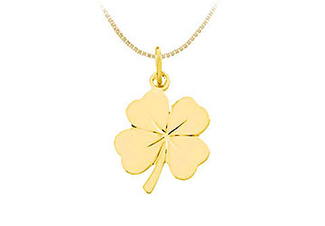 Fine Jewelry Vault PDS22840Y14123 14K Yellow Gold 4 Leaf Clover Charm Pendant