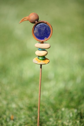 G.W. Schleidt GS1234 Bird and Stone Mini Garden Stakes
