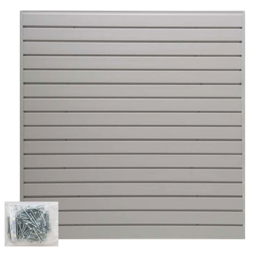 05000147 Easy Living Easy Wall 4 Ft. X 4 Ft. Or 8 Ft. X 2 Ft. Add Your Own Accessories Light Gray Slatwall Kit