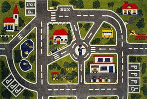 Fun Time Ft-5019-96 0811 8 Ft. X 11 Ft. Streets Rug