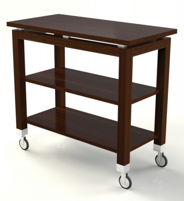 79986 3-shelf Open Service Cart With Chippendale Leg