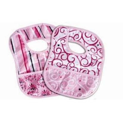 Caden Lane 2DPSCBIB Luxe Dark Pink Swirl Coated Bib