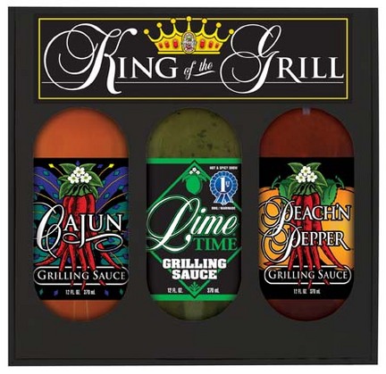 Hot Sauce Harrys HSH8044 HSH KING of the GRILL SET Cajun#44; Lime Peach Grilling Sauces 3 packs 12oz
