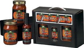 Hot Sauce Harrys HSH6094 HSH PEACH N PEPPER Gourmet Gift Box 2 salsas Plus 1 hot sauce 3 packs