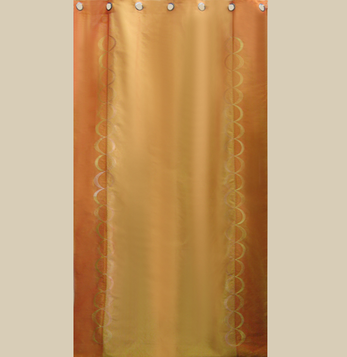 In Creation INC 6 Beautiful Silk Organza and Jacquard Panels Curtains - Orange