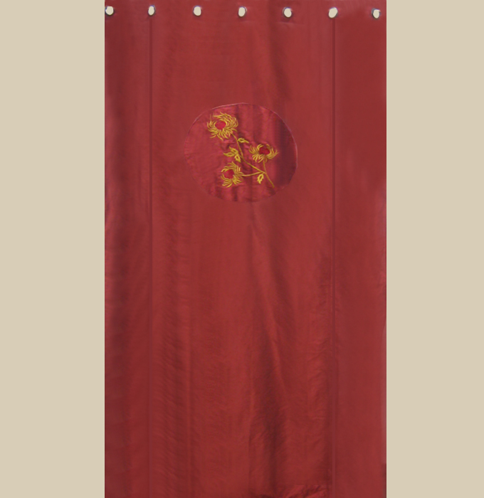 In Creation INC 9 Beautiful Silk Organza and Jacquard Panels Curtains - Brown and Burgundy