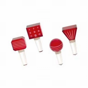 Mikasa 5071263 Cheers Holiday Ruby Bottle Stoppers  Set of 4
