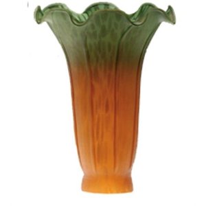 10174 3.5 In. W X 5 In. H Amber-green Pond Lily Shade