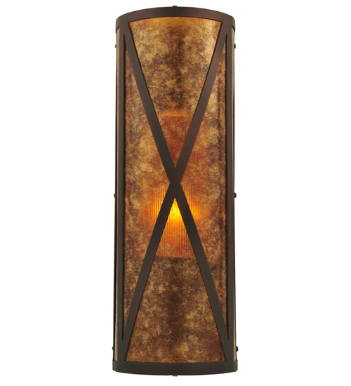 117850 7 In. W Amber Mica Diamond Mission Wall Sconce
