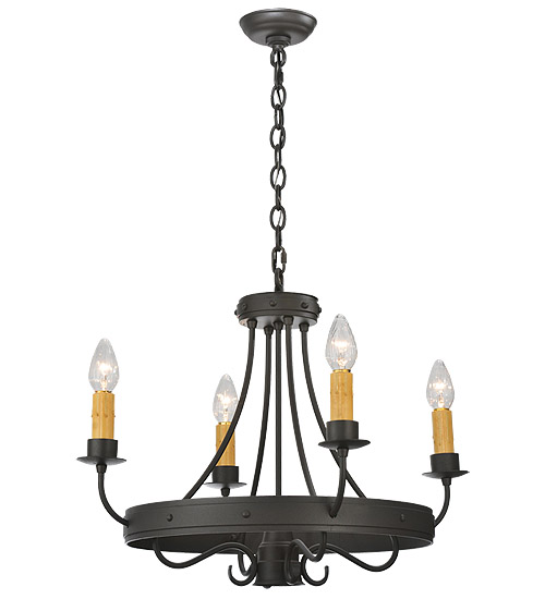 112633 25 In. W Franciscan 4 Arm With Down-light Chandelier