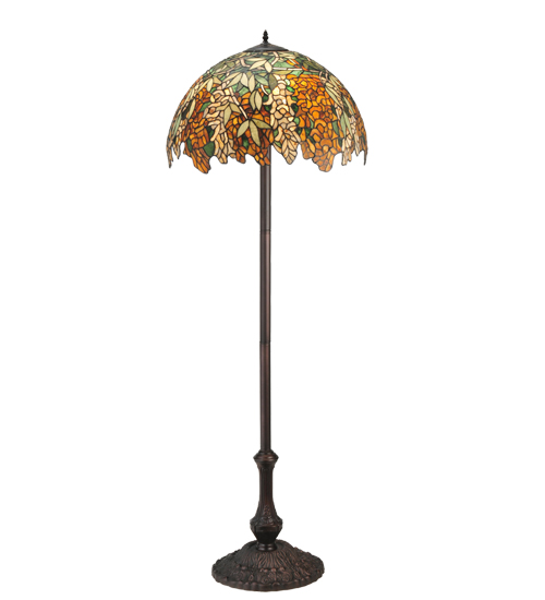 120518 63 In. H Tiffany Laburnum Jadestone Floor Lamp
