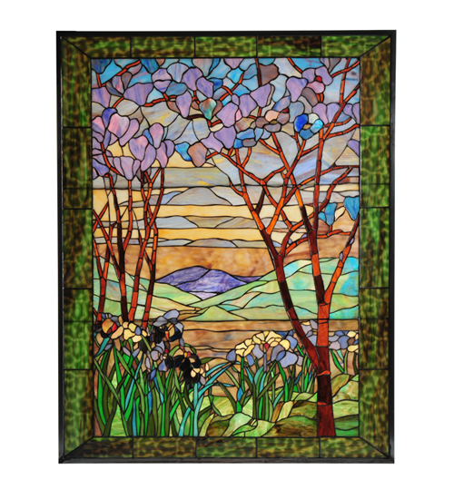 Meyda Tiffany 121202 34.5 in. W x 44.25 in. H Tiffany Magnolia and Iris Stained 