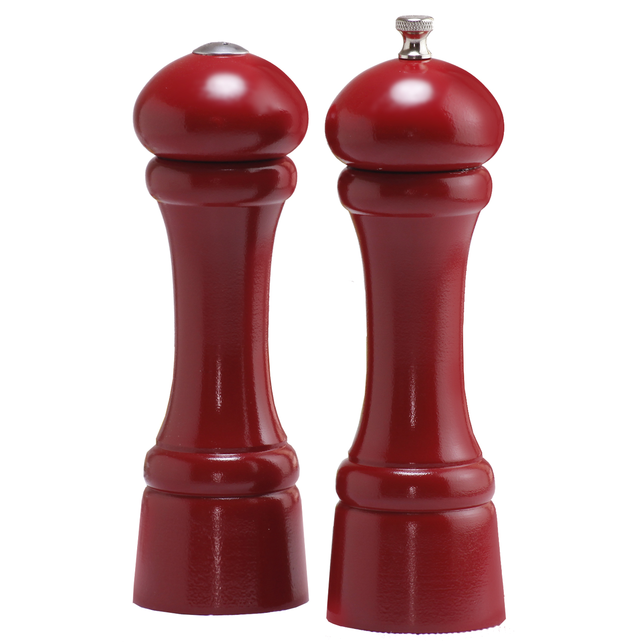 08600 8 In. Candy Apple Red Pepper Mill And Salt Shaker Set