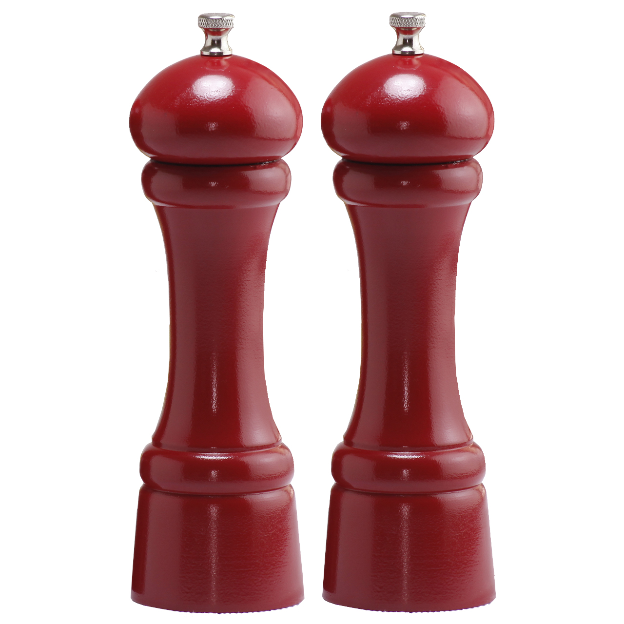 08602 8 In. Candy Apple Red Pepper Mill And Salt Mill Set