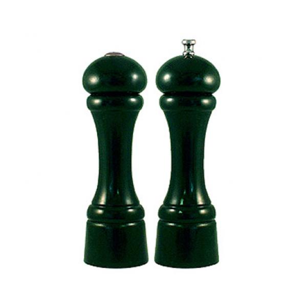 08800 8 In. Forest Green Pepper Mill And Salt Shaker Set