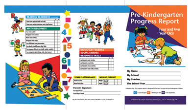 School Publishing Prc12 Pre-kindergarten Progress Report 4 And 5 Year Olds Set Of 10 Report Cards