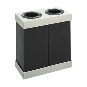Safco 9794BL At-Your-Disposal Recycling Center in Double Bin in Black Safco 9794BL At-Your-Disposal Recycling Center in Double Bin in Black