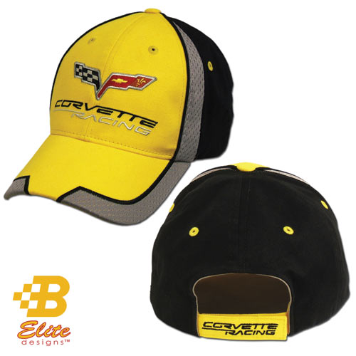 Spacer B Elite Designs BDCREH914 C6R Black Yellow Corvette Racing Cap 