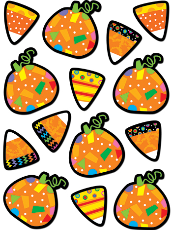 Ctp4117 Poppin Patterns Pumpkins & Candy Corn Stickers