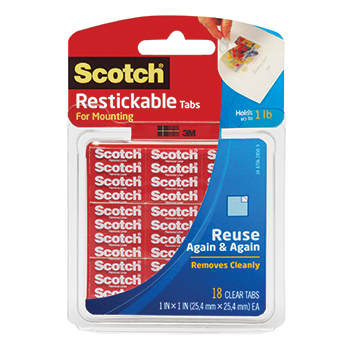 Company Mmmr100 Scotch Restickable Tabs 1 X 1 In 18 Squares