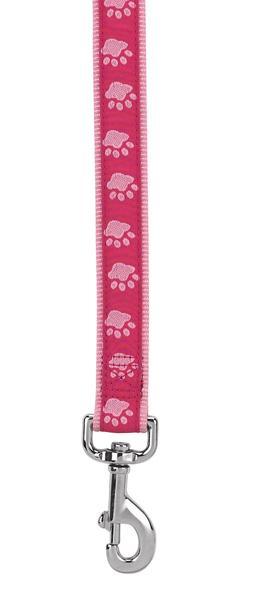 Za886 64 75 Two Tone Pawprint Lead 6 Ft X .62 In Pink