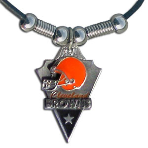 Siskiyou Gifts FPL025 Leather NFL Necklace Pendant Cleveland Browns