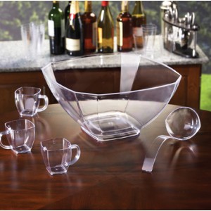 EMI Yoshi EMISPB12 12 Qt Squares Clear Punch Bowl Pack of 6