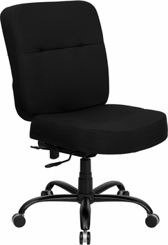 Wl-735syg-bk-gg Hercules 500 Lb. Capacity Big And Tall Black Fabric Office Chair With Extra Wide Seat