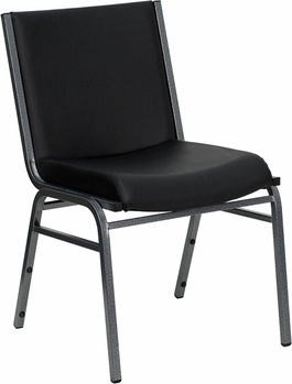 Hercules Heavy Duty Stack Chair - Black Vinyl - 500 lb. Capacity