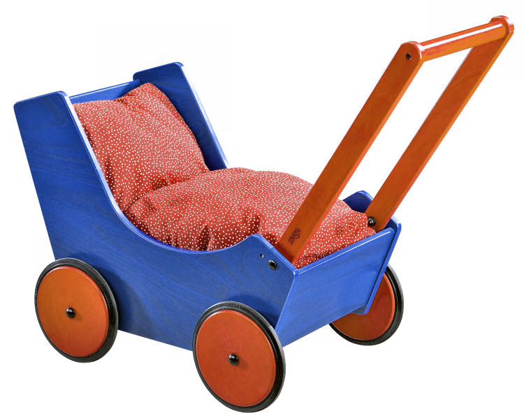 Haba USA 1625 Doll Pram  Blue Red
