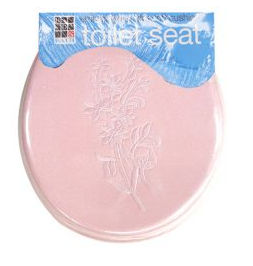 HDS Trading TS30128 Toilet Seat Soft with Embroidery in Pink