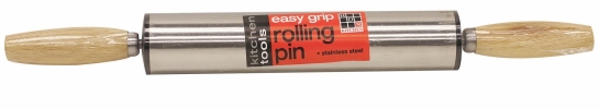 Corp Kt10422 Kt Rolling Pin S/s W/ Wood -stainless Steel
