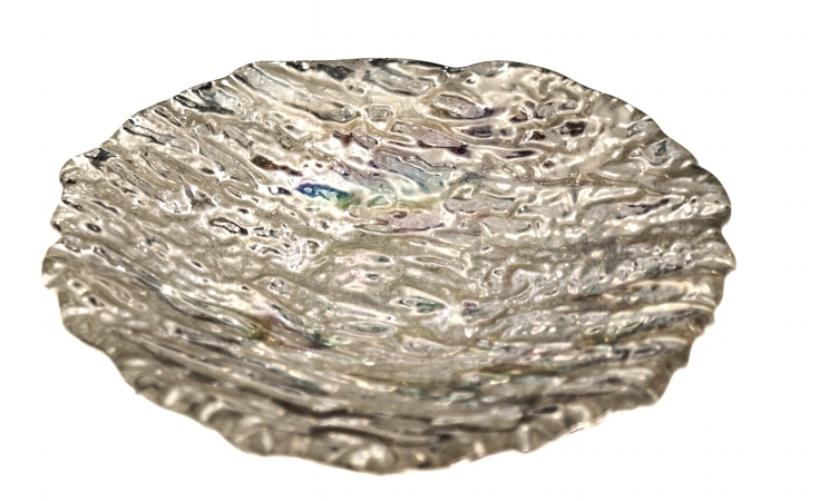 Arda Glassware 61340420 Romos Handmade 5.5 In. Side Plate Set of 4 Silver Pearl by Arda Glassware