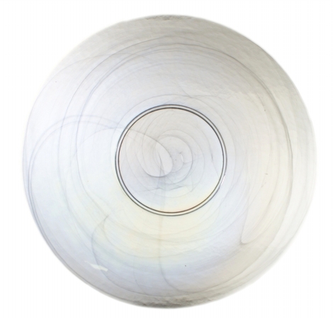 Arda Glassware 99650400 Allure Handmade 15.5 In. Shallow Bowl White Pearl by Arda Glassware