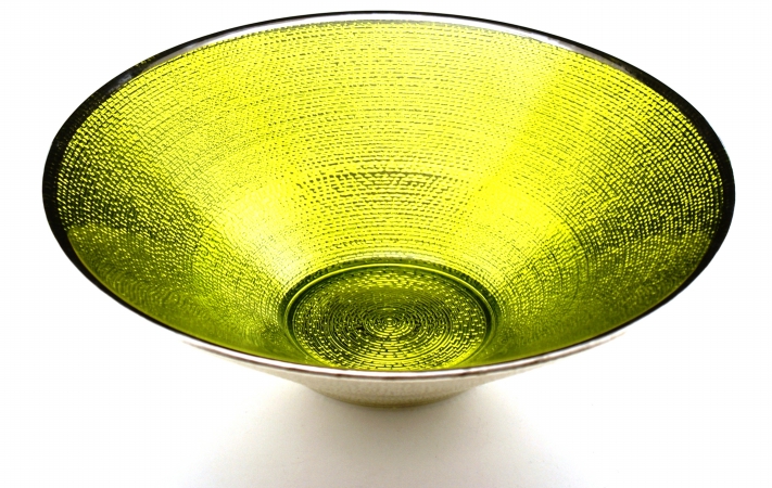 Arda Glassware 88930310 Athena Handmade 8 In. Bowl Set of 2 Lime Silver Plated by Arda Glassware