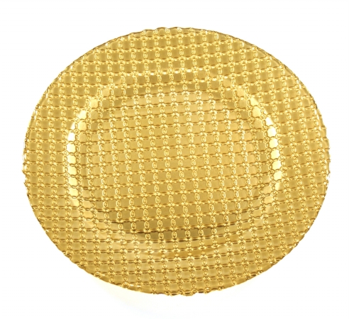 Arda Glassware 62860120 Rova Handmade 13 In. Charger Plate Set of 4 Metallic Gold by Arda Glassware