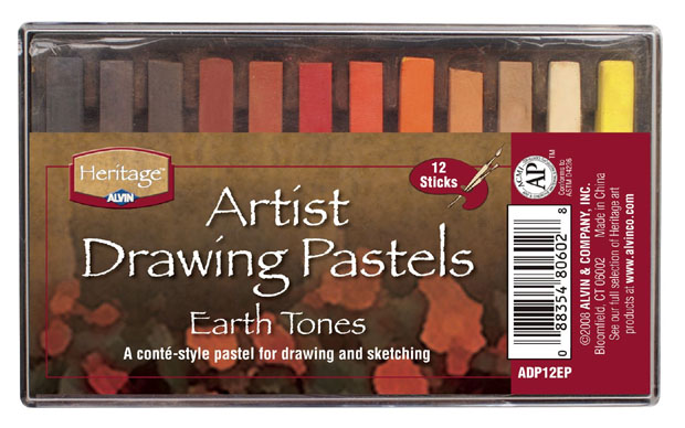 Alvin ADP12EP Earthtone Heritage Artist Drawing Pastel  Set of 12