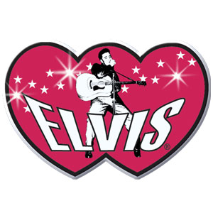 Siskiyou Gifts EP4F Flashing Elvis Collectible Pin Elvis Double Heart