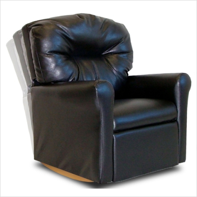 Contemporary Rocker Pecan Brown Leather Like