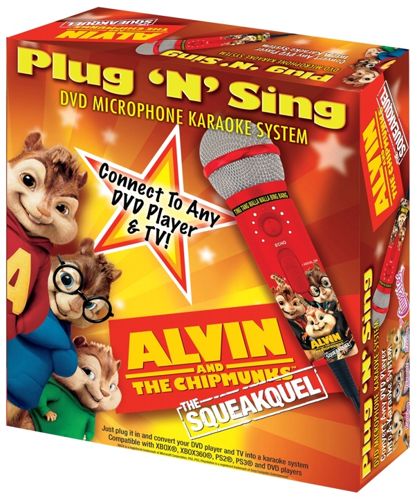 Emerson MM205A Alvin and The Chipmunks Plug N Sing Microphone with 30 Songs on DVD