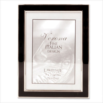 UPC 766191700319 product image for Silver Plated 5x7 Metal with Black Enamel Picture Frame | upcitemdb.com