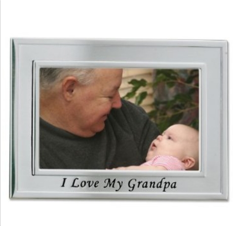 Brushed Metal 4x6 I Love My Grandpa Picture Frame - Sentiments Collection