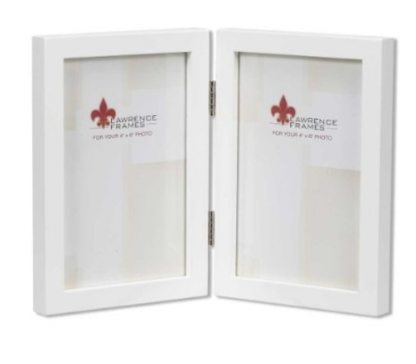 4x6 Hinged Double White Wood Picture Frame - Gallery Collection