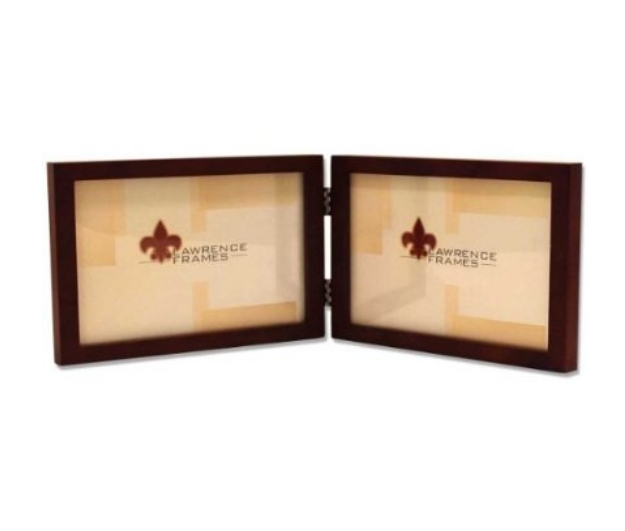 4x6 Hinged Double - Horizontal - Walnut Wood Picture Frame - Gallery Collection