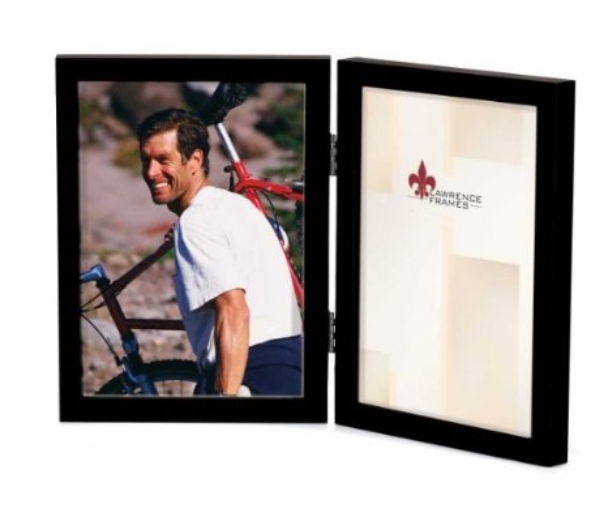 5x7 Hinged Double Black Wood Picture Frame - Gallery Collection
