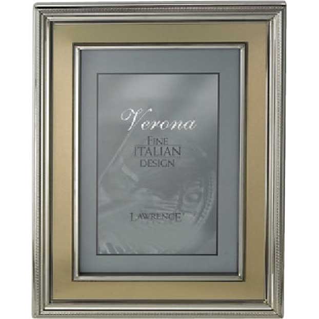 840257 5x7 Silver Plated Metal Picture Frame - Brushed Gold Inner Panel
