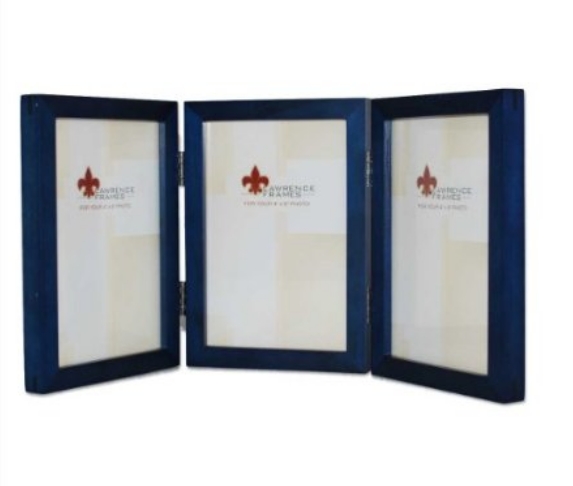 755746t 4x6 Hinged Triple Blue Wood Picture Frame - Gallery Collection