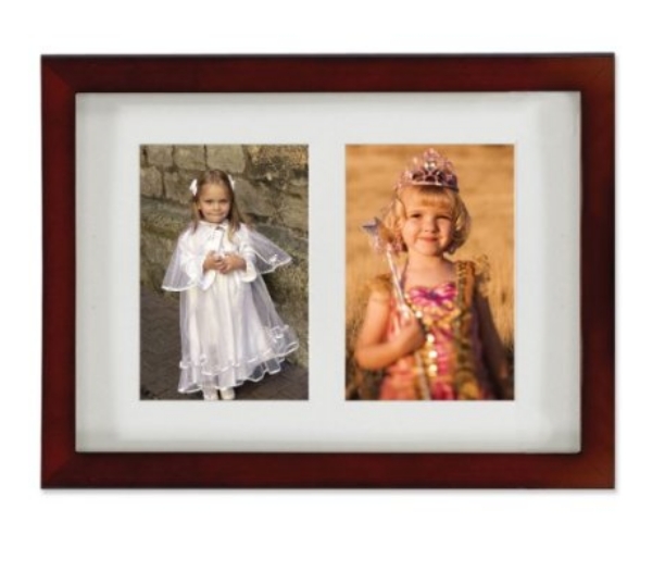 765124 Walnut Wood Double 4x6 Matted Picture Frame