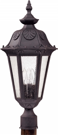 Nuvo Lighting 602040 Cortland  3 Light Large Post Lantern with Seeded Glass
